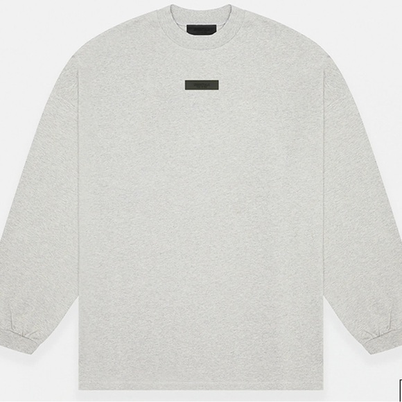 Fear of God Essentials Light Heather Grey Long Sleeve T-Shirt - Picture 1 of 2